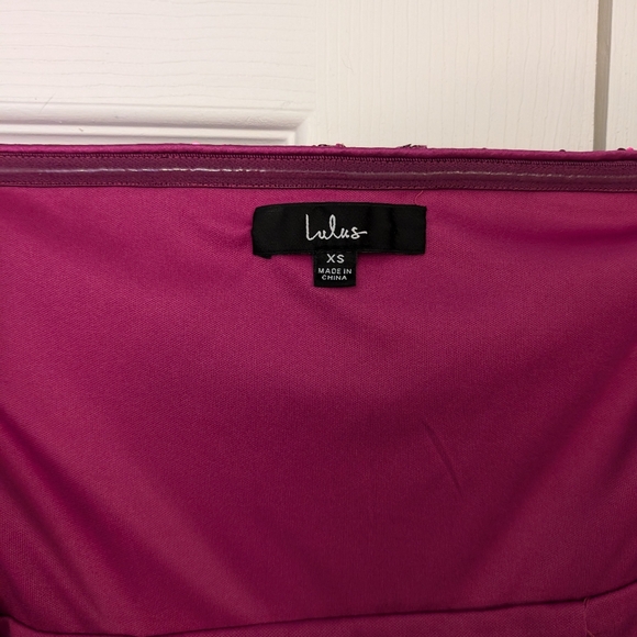 Lulu's XS Long Magenta Sequin Dress - Picture 5 of 7